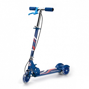 Трехколесный самокат, стальной, с ручным тормозом, нагрузка до 25 кг, синий (Next, KS2831 BLUEsim)